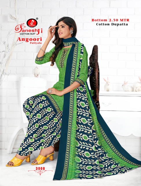 Ganeshji Angoori Patiyala Vol-3 Cotton Designer Patiyala Dress Material